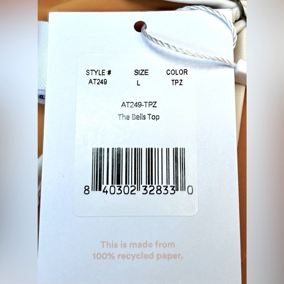 NWT Andie The Bells Bikini Top In Topaz Yellow, Size Large - Picture 7 of 11